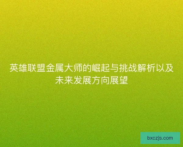 英雄联盟金属大师的崛起与挑战解析以及未来发展方向展望