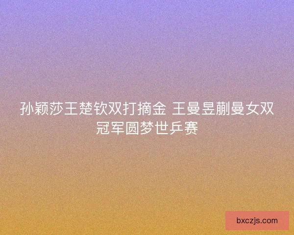 孙颖莎王楚钦双打摘金 王曼昱蒯曼女双冠军圆梦世乒赛