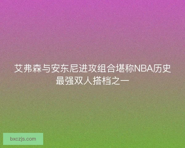 艾弗森与安东尼进攻组合堪称NBA历史最强双人搭档之一