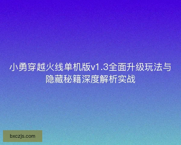 小勇穿越火线单机版v1.3全面升级玩法与隐藏秘籍深度解析实战