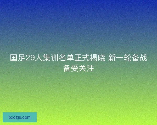 国足29人集训名单正式揭晓 新一轮备战备受关注